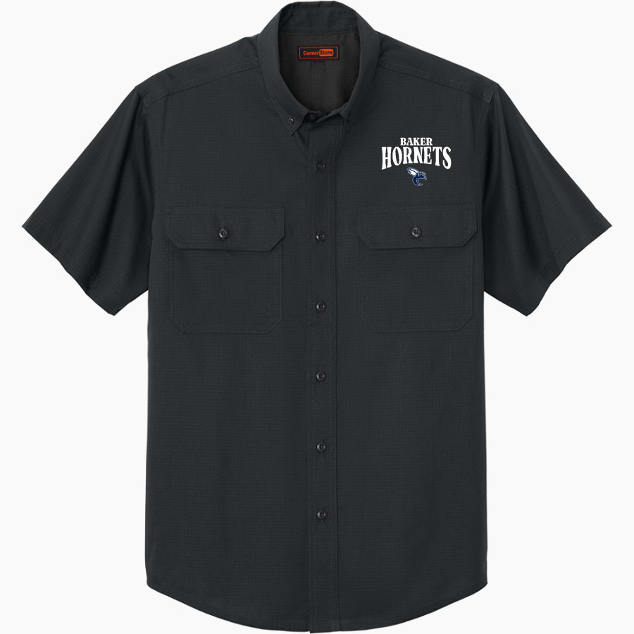 BAKER HIGH SCHOOL HORNETS <span class="pdp-name-mascot">BAKER HORNETS</span> CornerStone Men's Short Sleeve Select Ripstop Shirt