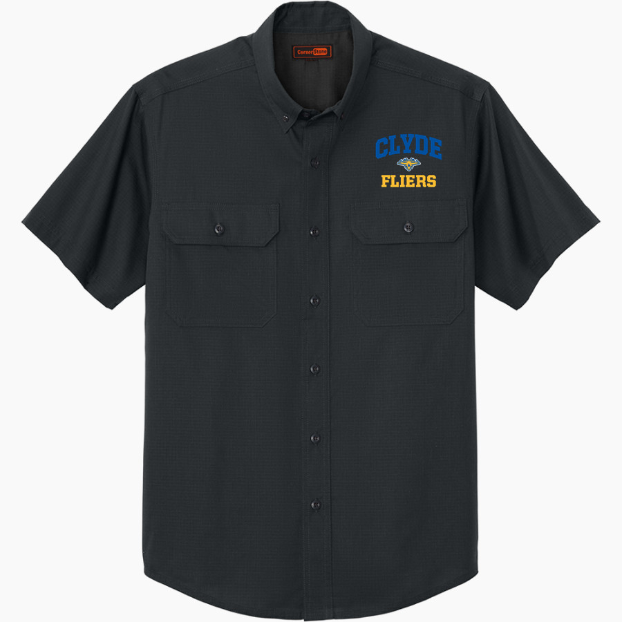 CLYDE HIGH SCHOOL FLIERS <span class="pdp-name-mascot">CLYDE FLIERS</span> CornerStone Men's Short Sleeve Select Ripstop Shirt