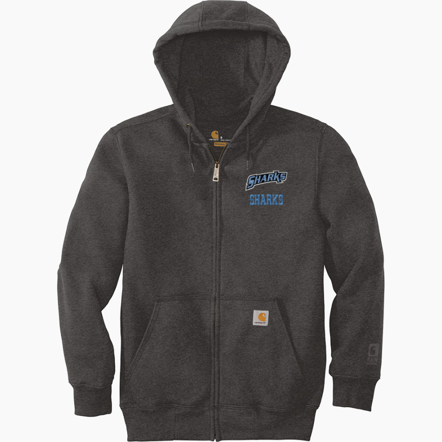 St. James Sharks <span class="pdp-name-mascot">St. James Sharks</span> Carhartt Men's Rain Defender Paxton Heavyweight Hooded Zip-Front Sweatshirt