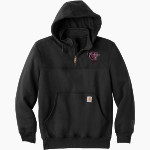PLATTE-GEDDES COMMUNITY HIGH SCHOOL 11-5 BLACK PANTHERS Carhartt Men's Rain Defender Paxton Heavyweight Hooded Zip Mock Sweatshirt Front Thumbnail