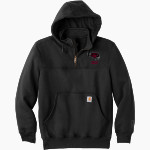 DELHI HIGH SCHOOL HAWKS Carhartt Men's Rain Defender Paxton Heavyweight Hooded Zip Mock Sweatshirt Front Thumbnail