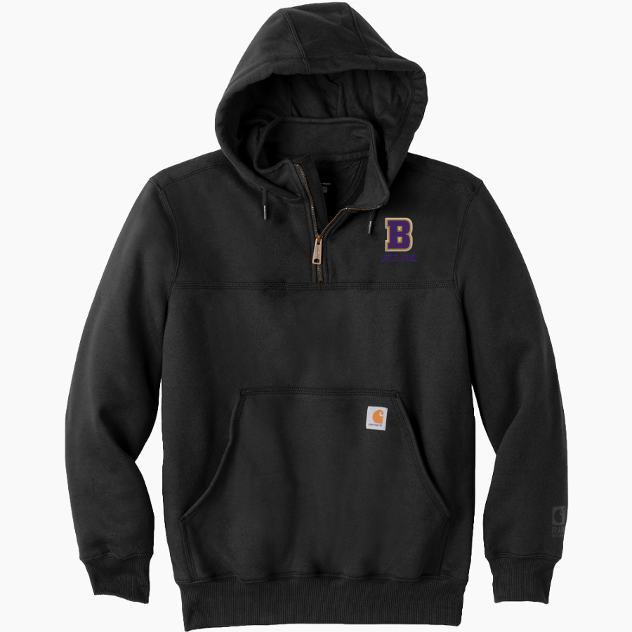 BALL HIGH SCHOOL GOLDEN TORNADOES Carhartt Men's Rain Defender Paxton Heavyweight Hooded Zip Mock Sweatshirt