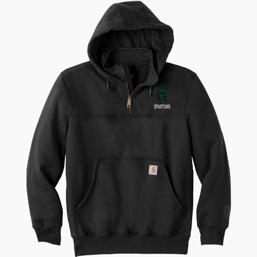 SCHURR HIGH SCHOOL SPARTANS Carhartt Men's Rain Defender Paxton Heavyweight Hooded Zip Mock Sweatshirt