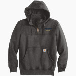 Trinity College Bantams The Official Online Store <span class="pdp-name-mascot">Trinity Bantams</span> Carhartt Men's Rain Defender Paxton Heavyweight Hooded Zip Mock Sweatshirt Front Thumbnail
