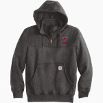 DOVER HIGH SCHOOL LONGHORNS Carhartt Men's Rain Defender Paxton Heavyweight Hooded Zip Mock Sweatshirt Front Thumbnail