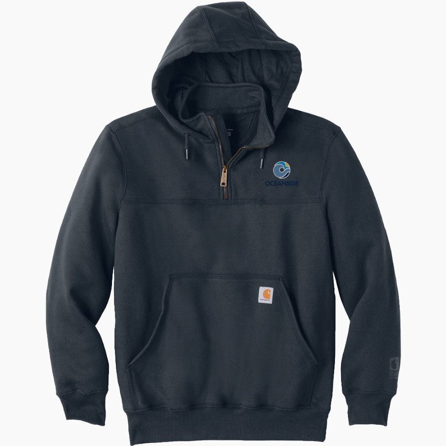 OCEANSIDE UNIFIED OCEANSIDE UNIFIED <span class="pdp-name-mascot">OCEANSIDE UNIFIED SCHOOL DISTRICT</span> Carhartt Men's Rain Defender Paxton Heavyweight Hooded Zip Mock Sweatshirt