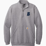 Brandeis Judges Online Store <span class="pdp-name-mascot">Brandeis Judges</span> Carhartt Men's Midweight 1/4-Zip Mock Neck Sweatshirt Front Thumbnail