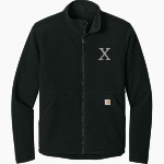 Xavier Falcons Carhartt Men's Textured Full-Zip Fleece Jacket Front Thumbnail