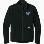 Warren Warriors <span class="pdp-name-mascot">Warren Warriors</span> Carhartt Men's Textured Full Zip Fleece Jacket Front Thumbnail