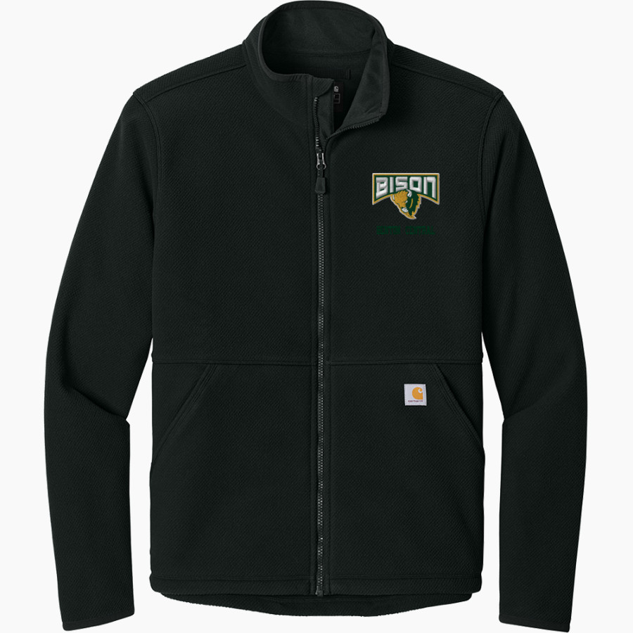 BENTON CENTRAL HIGH SCHOOL BISON <span class="pdp-name-mascot">BENTON BISON</span> Carhartt Men's Textured Full-Zip Fleece Jacket
