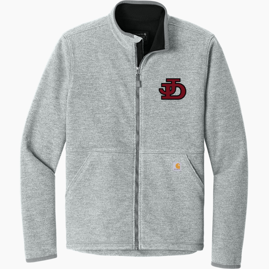 Jamesville DeWitt Red Rams Carhartt Men's Textured Full-Zip Fleece Jacket