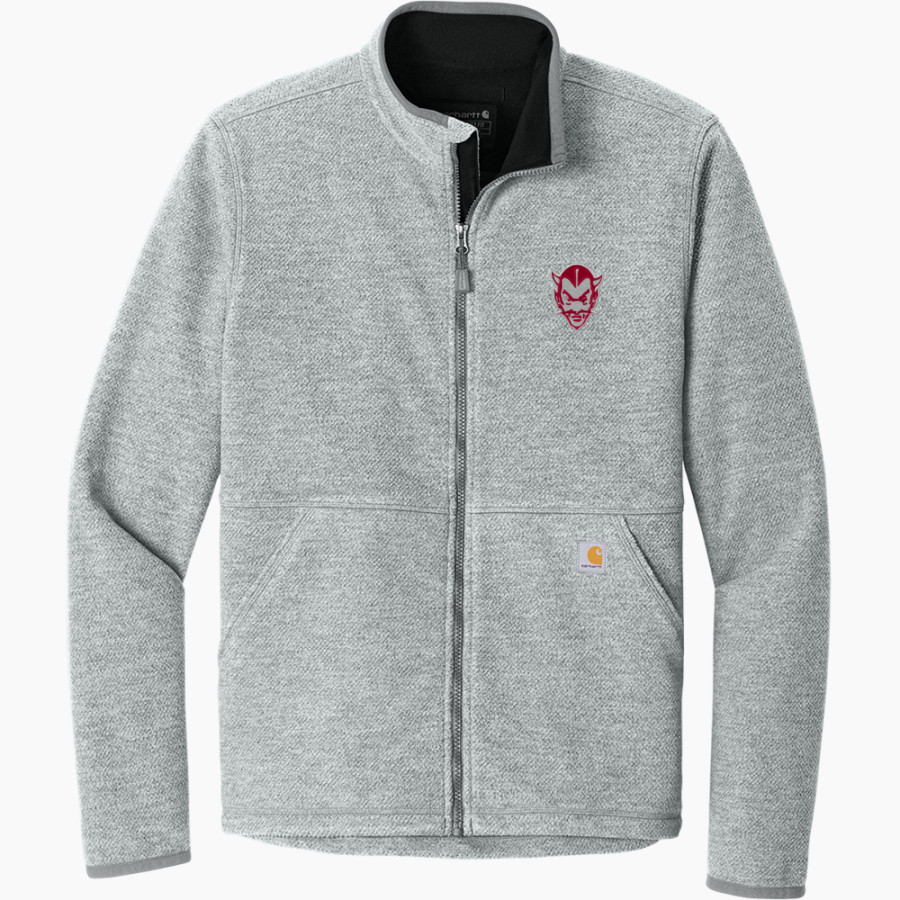 RUSTBURG HIGH SCHOOL RED DEVILS <span class="pdp-name-mascot">RUSTBURG RED DEVILS</span> Carhartt Men's Textured Full Zip Fleece Jacket