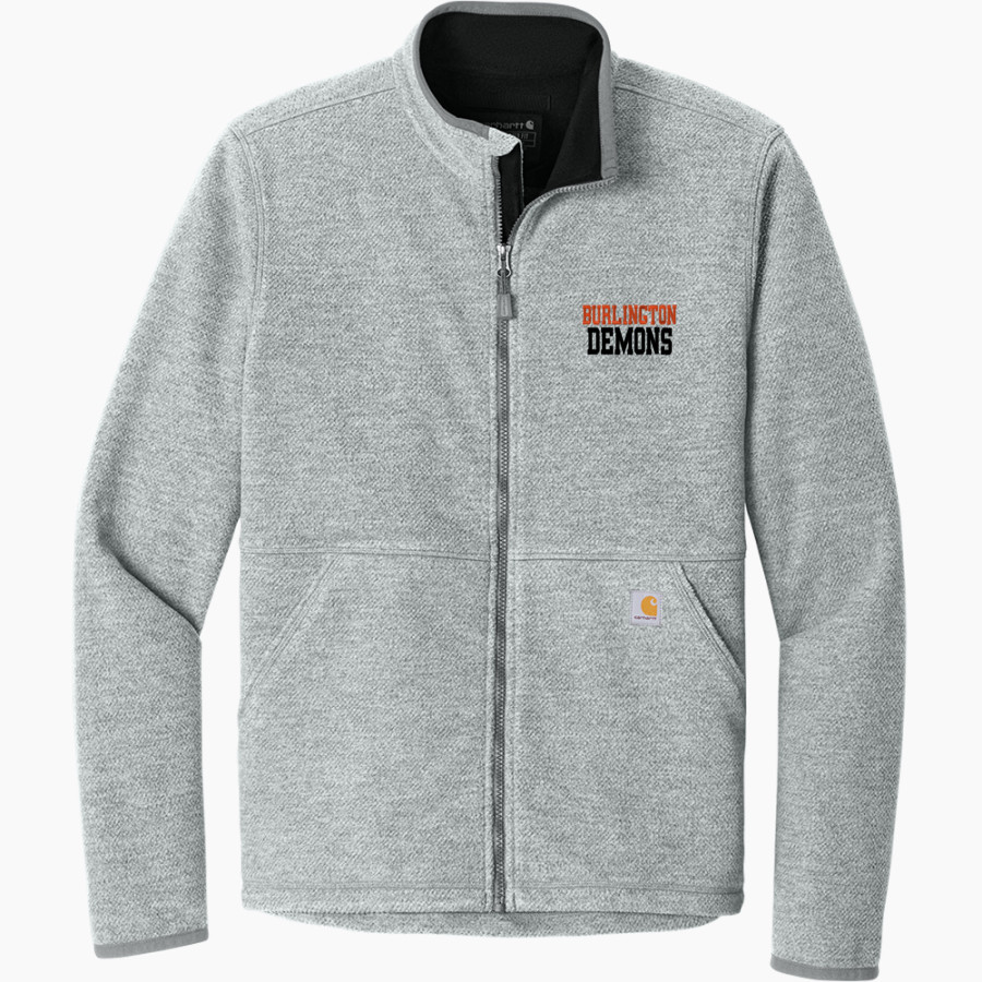 BURLINGTON HIGH SCHOOL DEMONS <span class="pdp-name-mascot">BURLINGTON DEMONS</span> Carhartt Men's Textured Full Zip Fleece Jacket