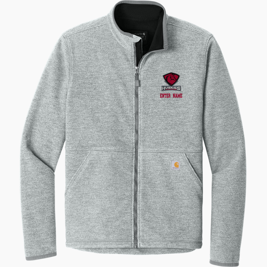 CARDINAL HIGH SCHOOL HUSKIES <span class="pdp-name-mascot">CARDINAL HUSKIES</span> Carhartt Men's Textured Full Zip Fleece Jacket