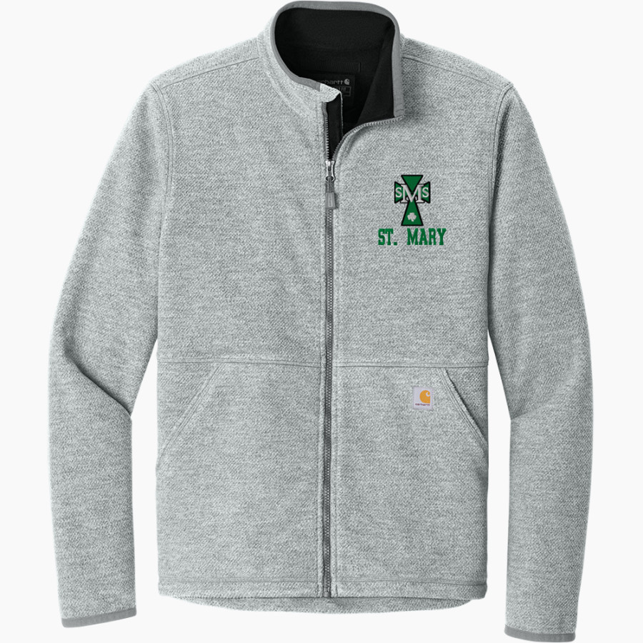 ST. MARY Irish <span class="pdp-name-mascot">ST. MARY SCHOOL Irish</span> Carhartt Men's Textured Full Zip Fleece Jacket