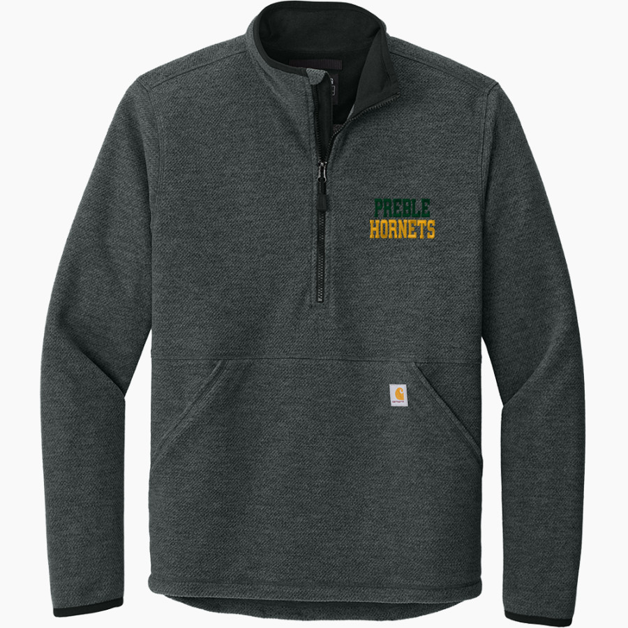 PREBLE HIGH SCHOOL HORNETS Carhartt Men's Textured 1/2-Zip Fleece Jacket