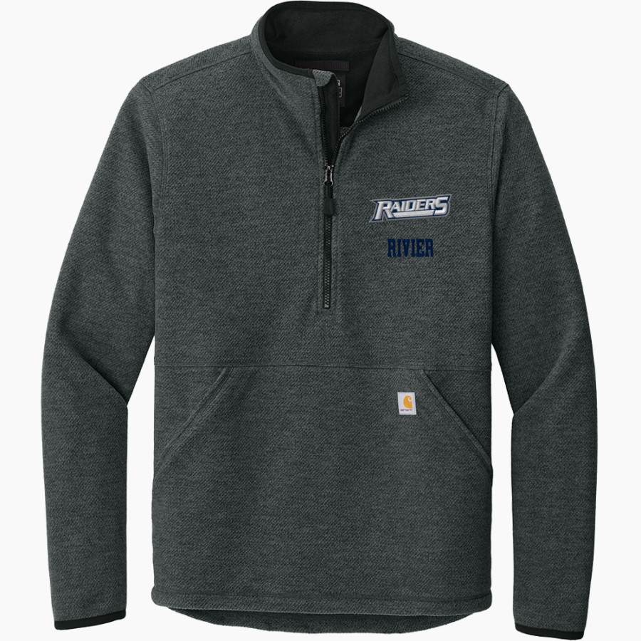 Rivier University Official Store of the Raiders Carhartt Men's Textured 1/2-Zip Fleece Jacket