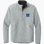 Mothers Of Mount Markham Students Mustangs Carhartt Men's Textured 1/2-Zip Fleece Jacket Front Thumbnail