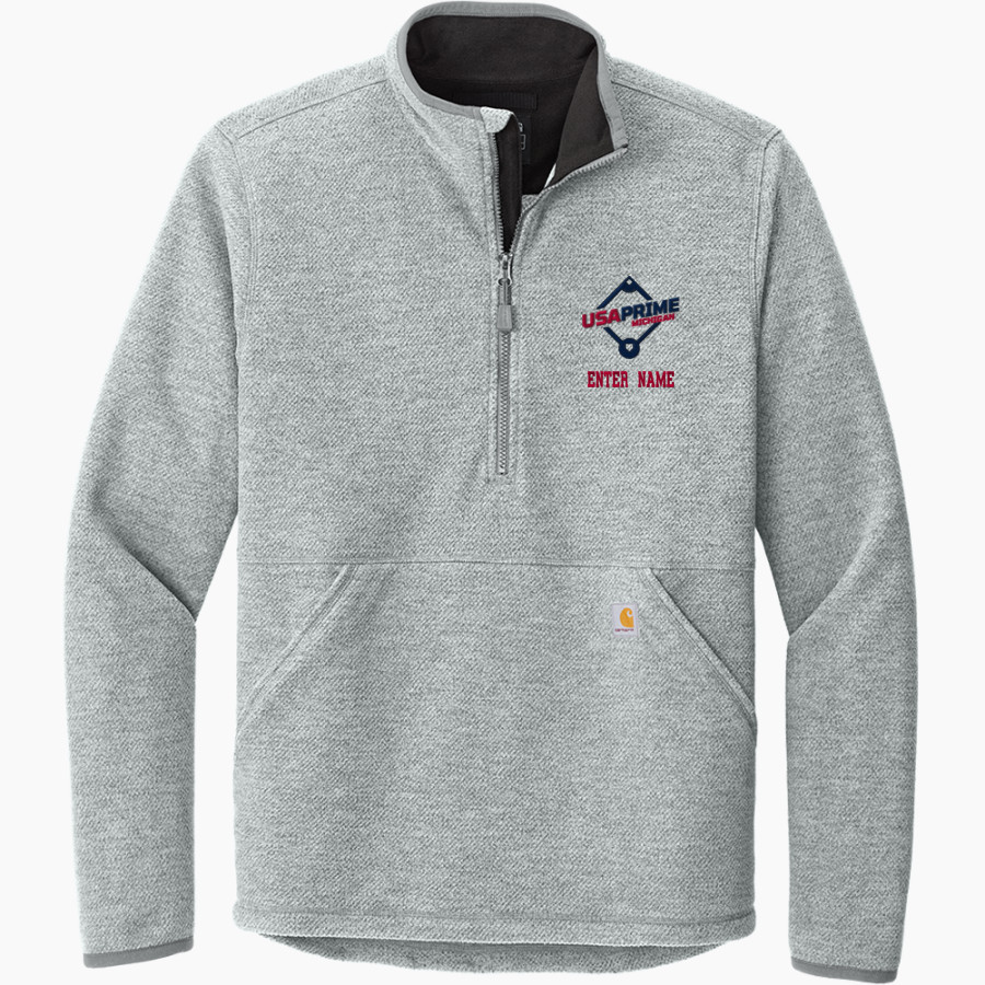 USA PRIME MICHIGAN <span class="pdp-name-mascot">USA PRIME MICHIGAN</span> Carhartt Men's Textured 1/2-Zip Fleece Jacket