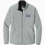 Loras College Duhawks Carhartt Women's Textured Full-Zip Fleece Jacket Front Thumbnail