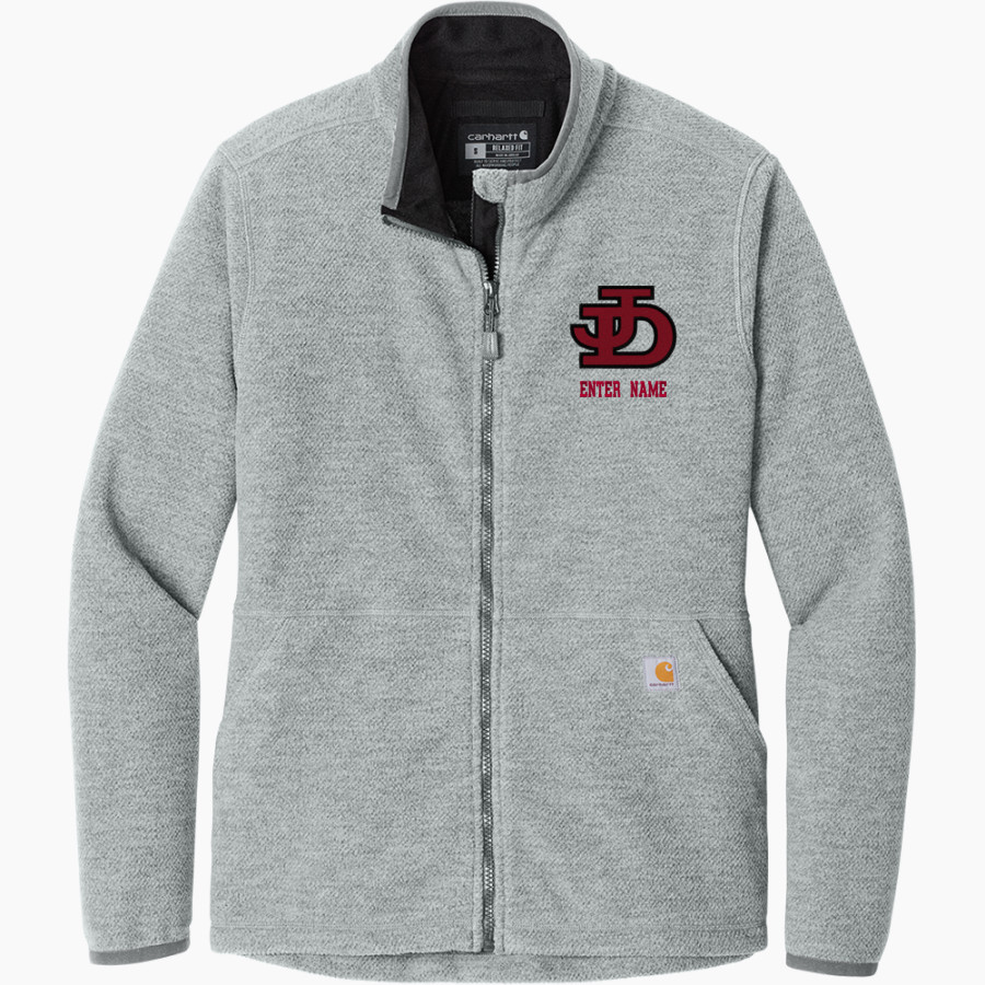 Jamesville DeWitt Red Rams Carhartt Women's Textured Full-Zip Fleece Jacket