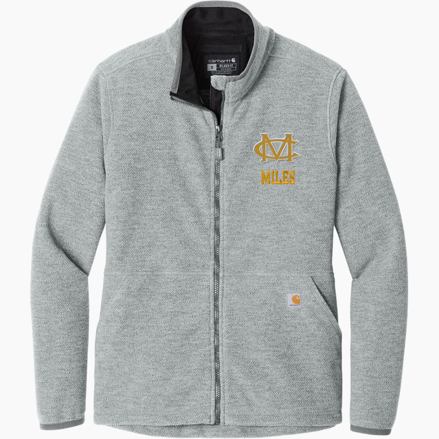 Miles Golden Bears Carhartt Women's Textured Full-Zip Fleece Jacket