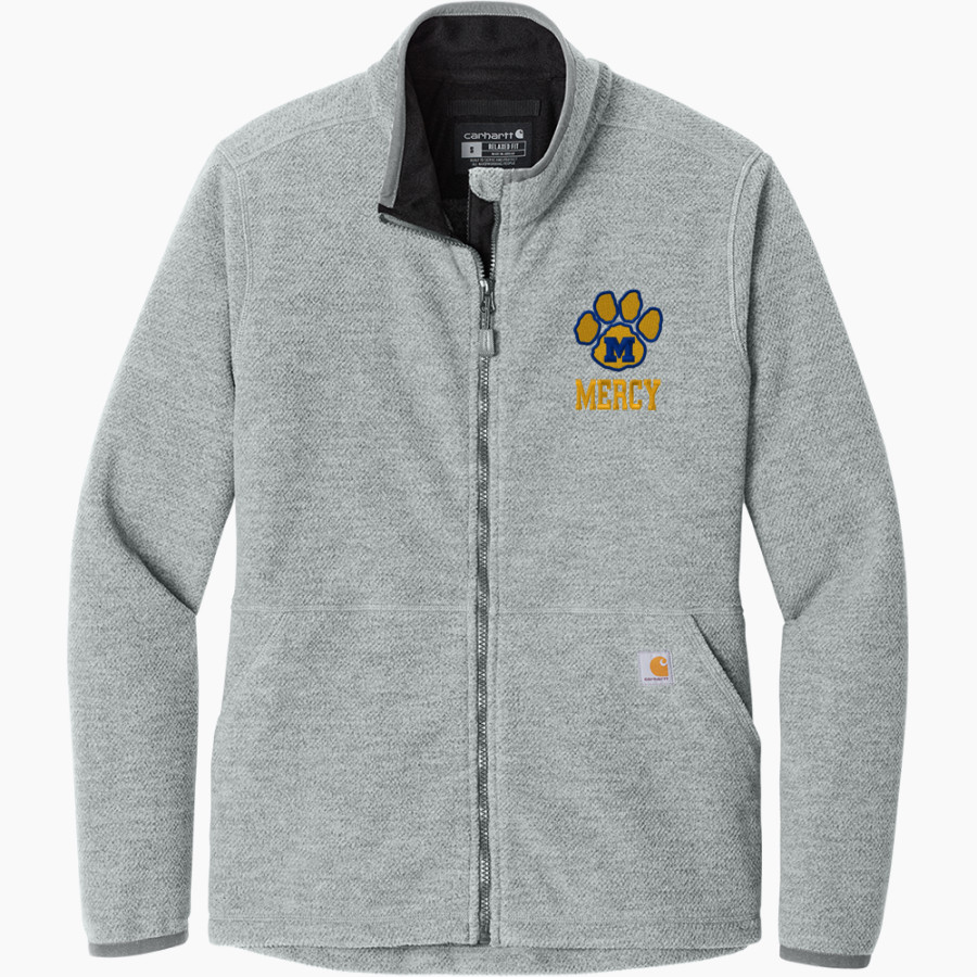 Mercy High School Tigers Online Store <span class="pdp-name-mascot">Mercy Tigers</span> Carhartt Women's Textured Full-Zip Fleece Jacket