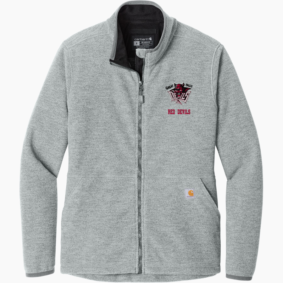GREAT FALLS HIGH SCHOOL RED DEVILS Carhartt Women's Textured Full-Zip Fleece Jacket
