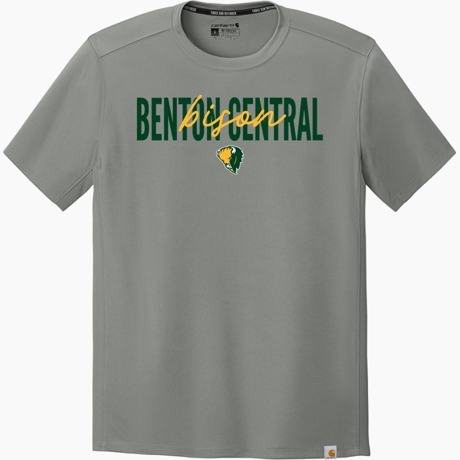 BENTON CENTRAL HIGH SCHOOL BISON <span class="pdp-name-mascot">BENTON BISON</span> Carhartt Men's Force Sun Defender Short Sleeve T-Shirt