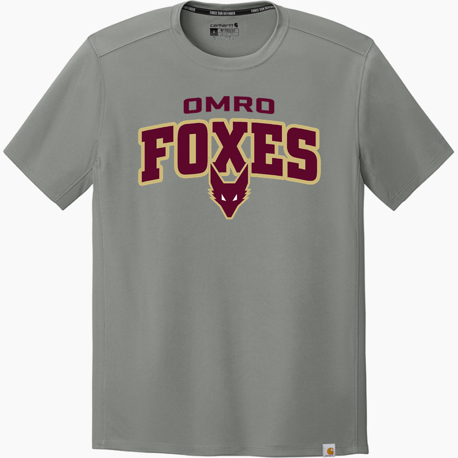 Omro School District Sideline Store <span class="pdp-name-mascot">OMRO FOXES</span> Carhartt Men's Force Sun Defender Short Sleeve T-Shirt