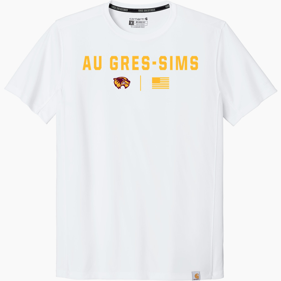 Au Gres-Sims HIGH SCHOOL WOLVERINES <span class="pdp-name-mascot">AU GRES - SIMS WOLVERINES</span> Carhartt Men's Force Sun Defender Short Sleeve T-Shirt