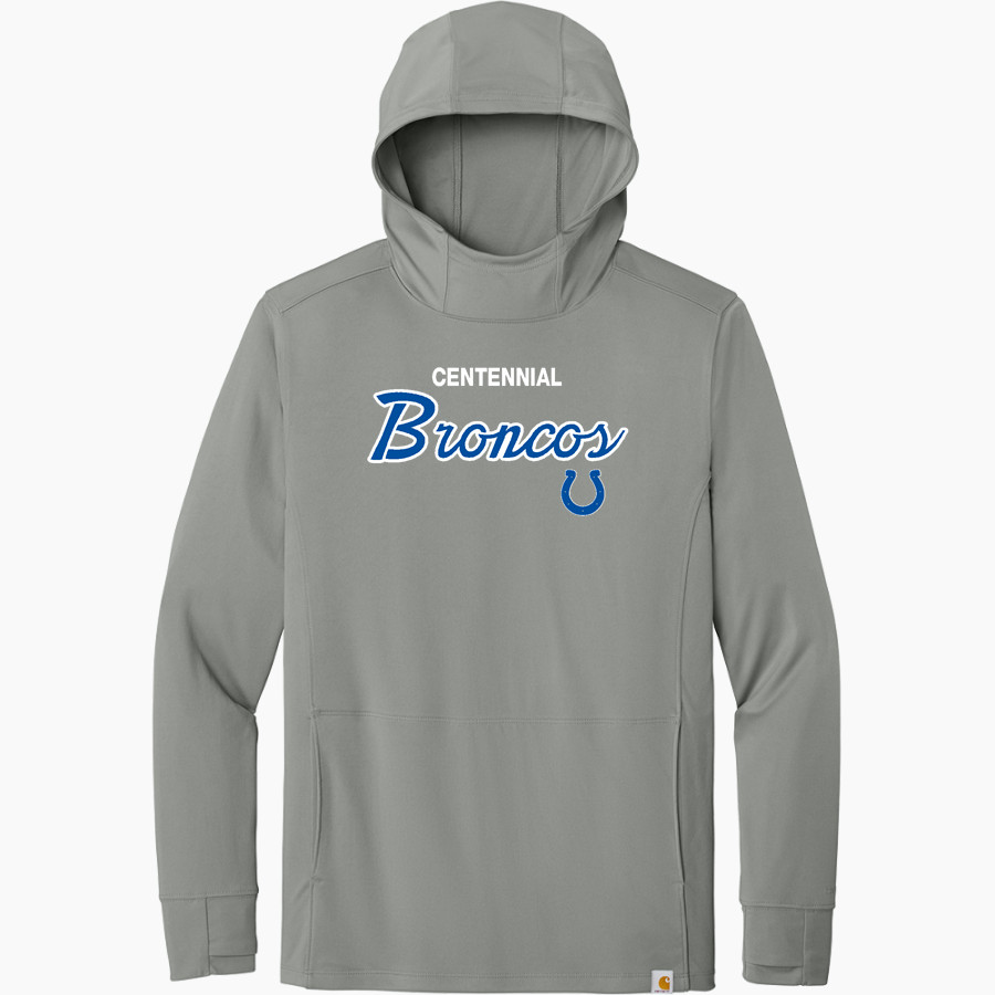 CENTENNIAL HIGH SCHOOL BRONCOS Carhartt Men's Force Sun Defender Long Sleeve Hooded T-Shirt