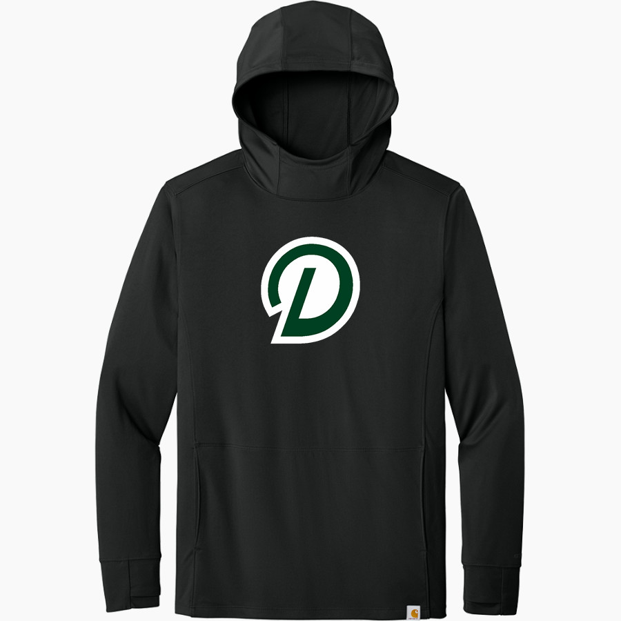 Delta College Pioneers Carhartt Men's Force Sun Defender Long Sleeve Hooded T-Shirt