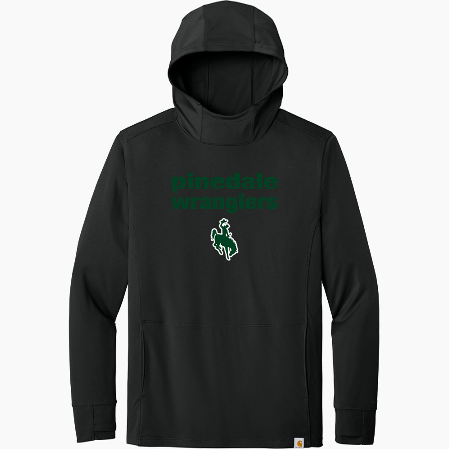 PINEDALE HIGH SCHOOL WRANGLERS Carhartt Men's Force Sun Defender Long Sleeve Hooded T-Shirt