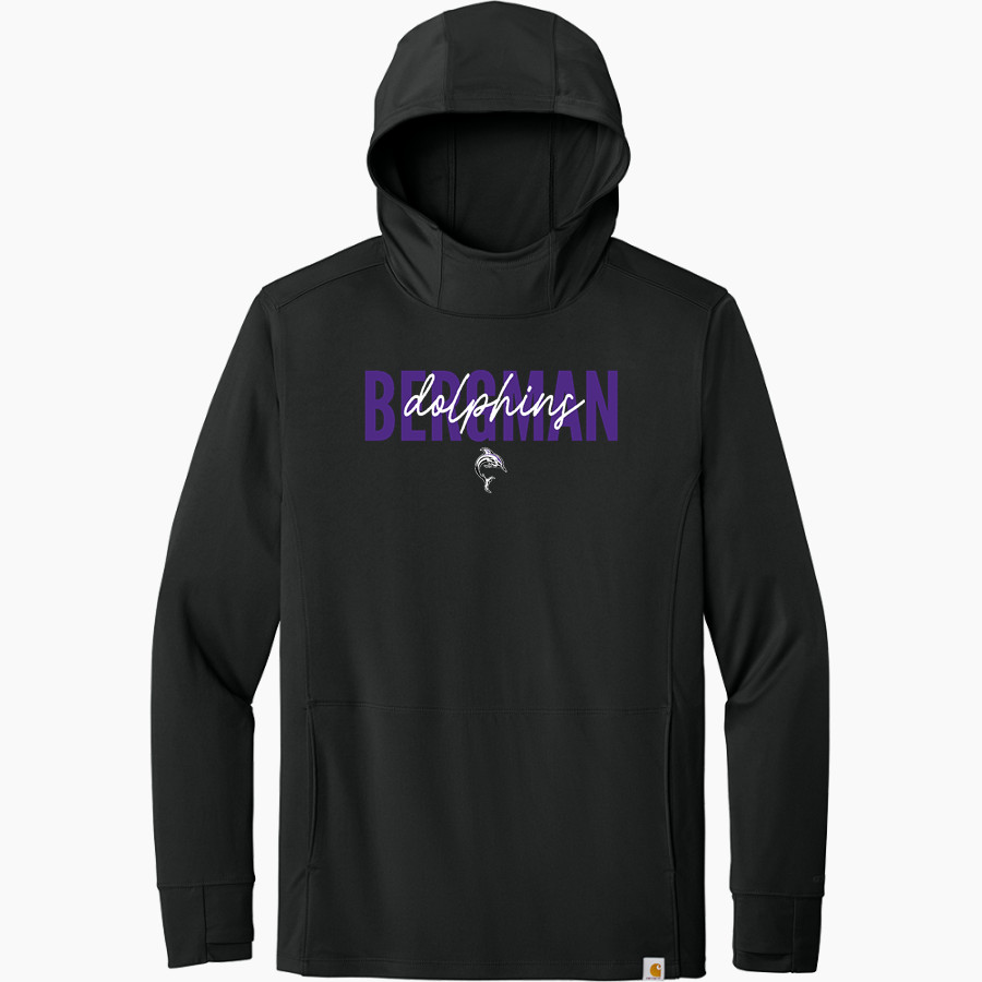 Bergman Dolphins <span class="pdp-name-mascot">Frank V. Bergman Elementary Dolphins</span> Carhartt Men's Force Sun Defender Long Sleeve Hooded T-Shirt