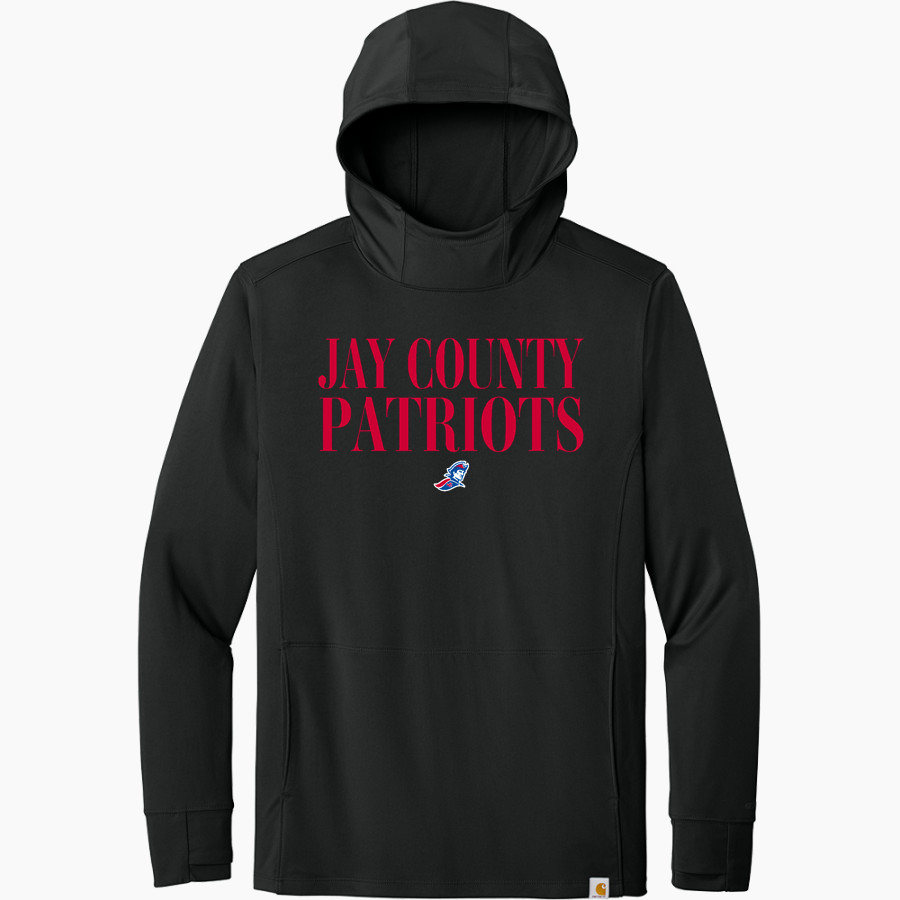JAY COUNTY HIGH SCHOOL PATRIOTS Carhartt Men's Force Sun Defender Long Sleeve Hooded T-Shirt