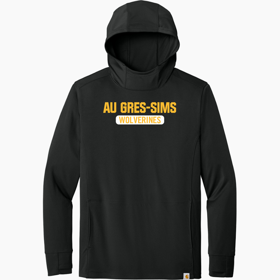 Au Gres-Sims HIGH SCHOOL WOLVERINES <span class="pdp-name-mascot">AU GRES - SIMS WOLVERINES</span> Carhartt Men's Force Sun Defender Long Sleeve Hooded T-Shirt