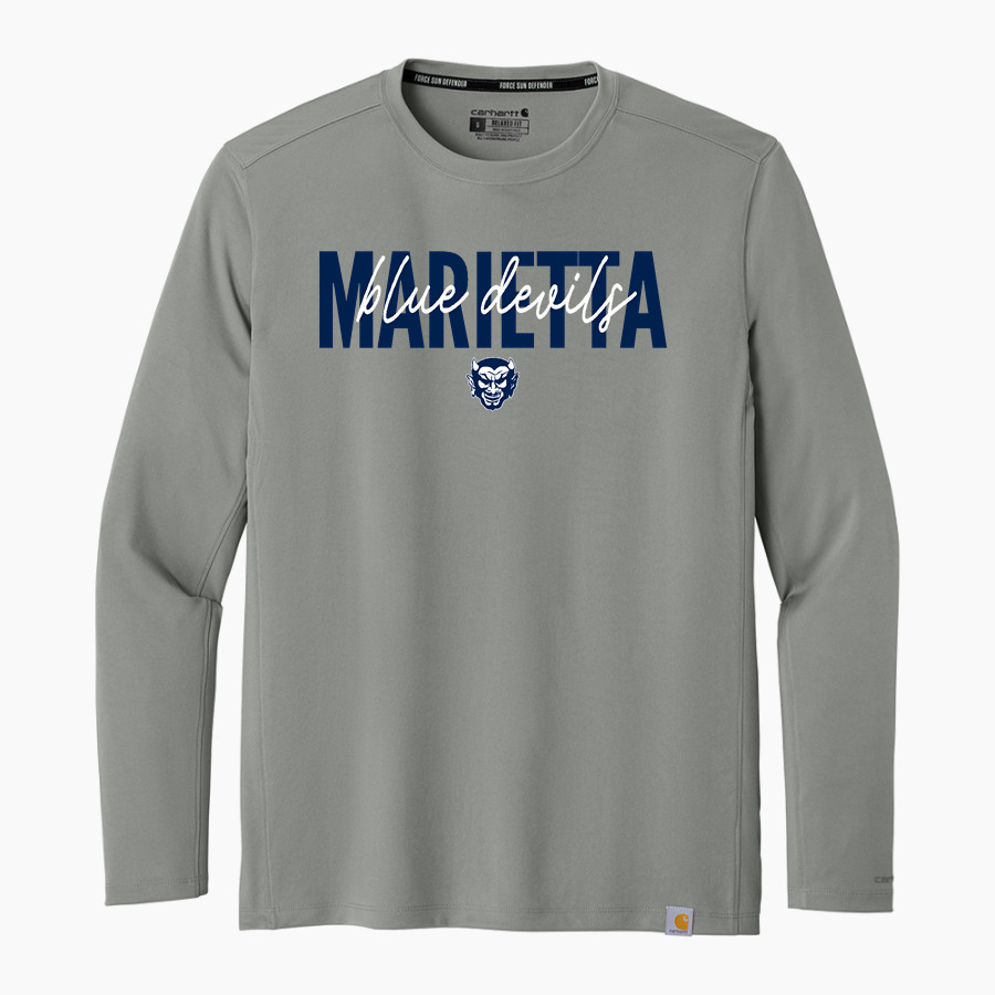 Marietta Blue Devils Carhartt Men's Force Sun Defender Long Sleeve T-Shirt