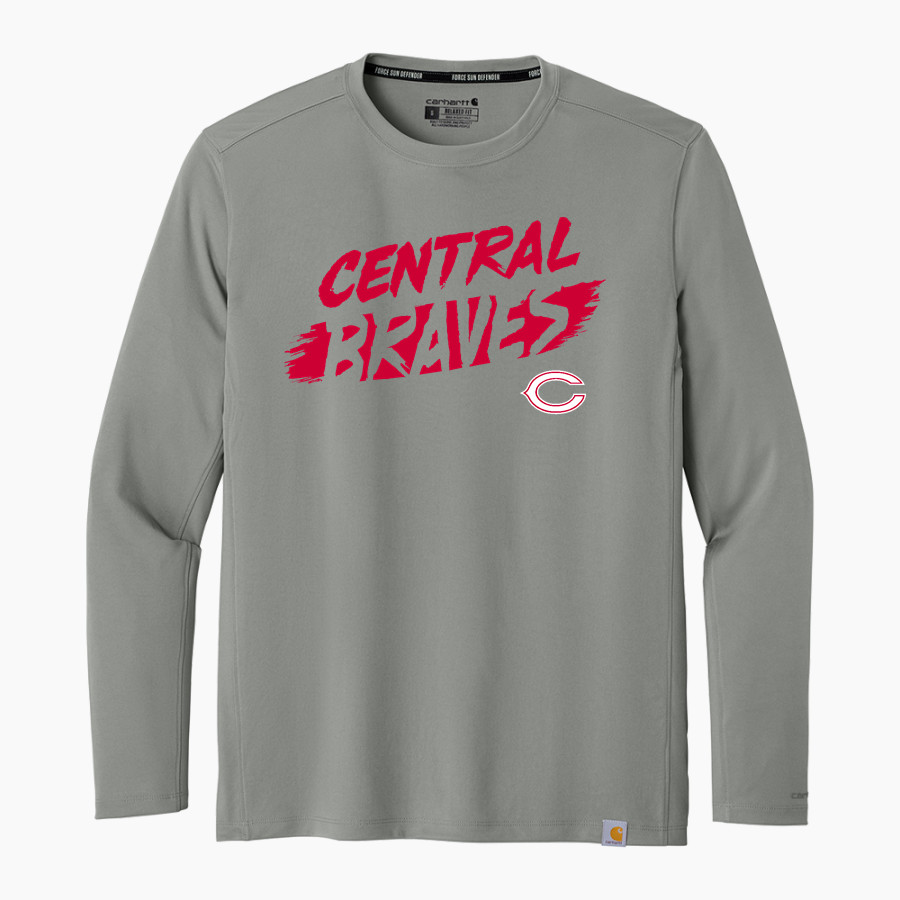 CENTRAL HIGH SCHOOL BRAVES <span class="pdp-name-mascot">CENTRAL BRAVES</span> Carhartt Men's Force Sun Defender Long Sleeve T-Shirt
