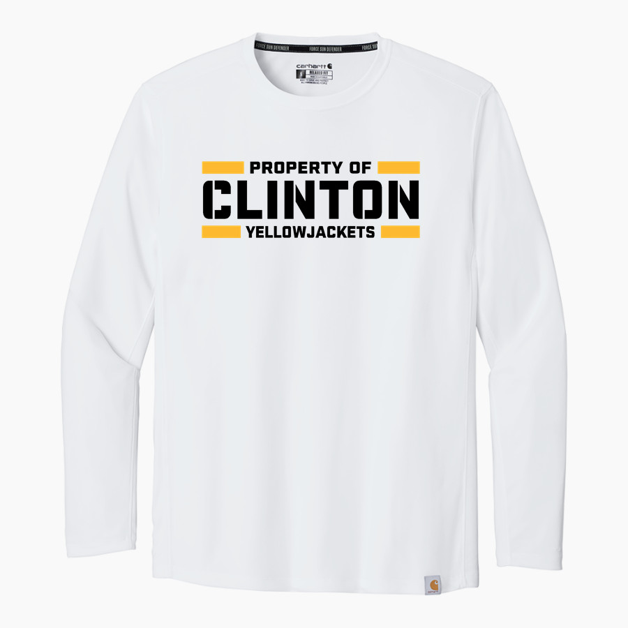 CLINTON HIGH SCHOOL YELLOWJACKETS Carhartt Men's Force Sun Defender Long Sleeve T-Shirt