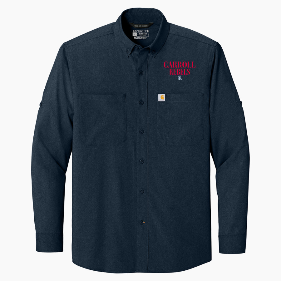 Carroll Rebels Carhartt Men's Force Sun Defender Long Sleeve Shirt