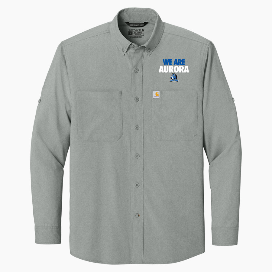 Aurora University Spartans Online Store <span class="pdp-name-mascot">Aurora Spartans</span> Carhartt Men's Force Sun Defender Long Sleeve Shirt
