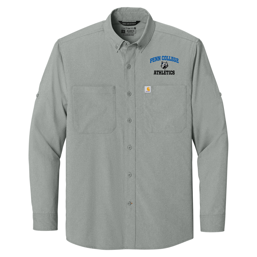 Penn College Wildcats Online Store <span class="pdp-name-mascot">Penn College Wildcats</span> Carhartt Men's Force Sun Defender Long Sleeve Shirt