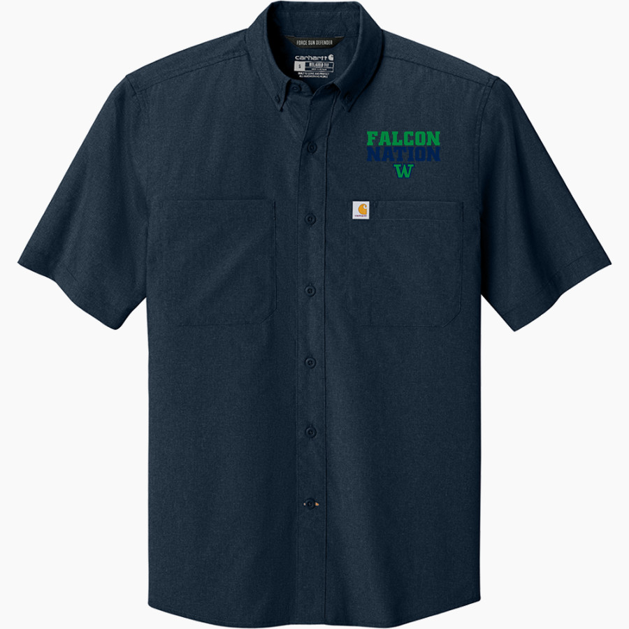 WOODINVILLE HIGH SCHOOL FALCONS <span class="pdp-name-mascot">WOODINVILLE FALCONS</span> Carhartt Men's Force Sun Defender Short Sleeve Shirt