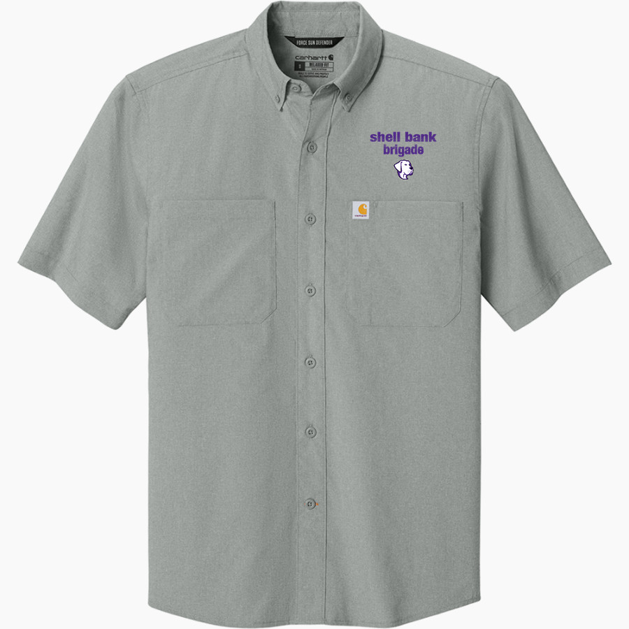 Shell Bank Brigade <span class="pdp-name-mascot">Shell Bank P771K@014 Labradors</span> Carhartt Men's Force Sun Defender Short Sleeve Shirt