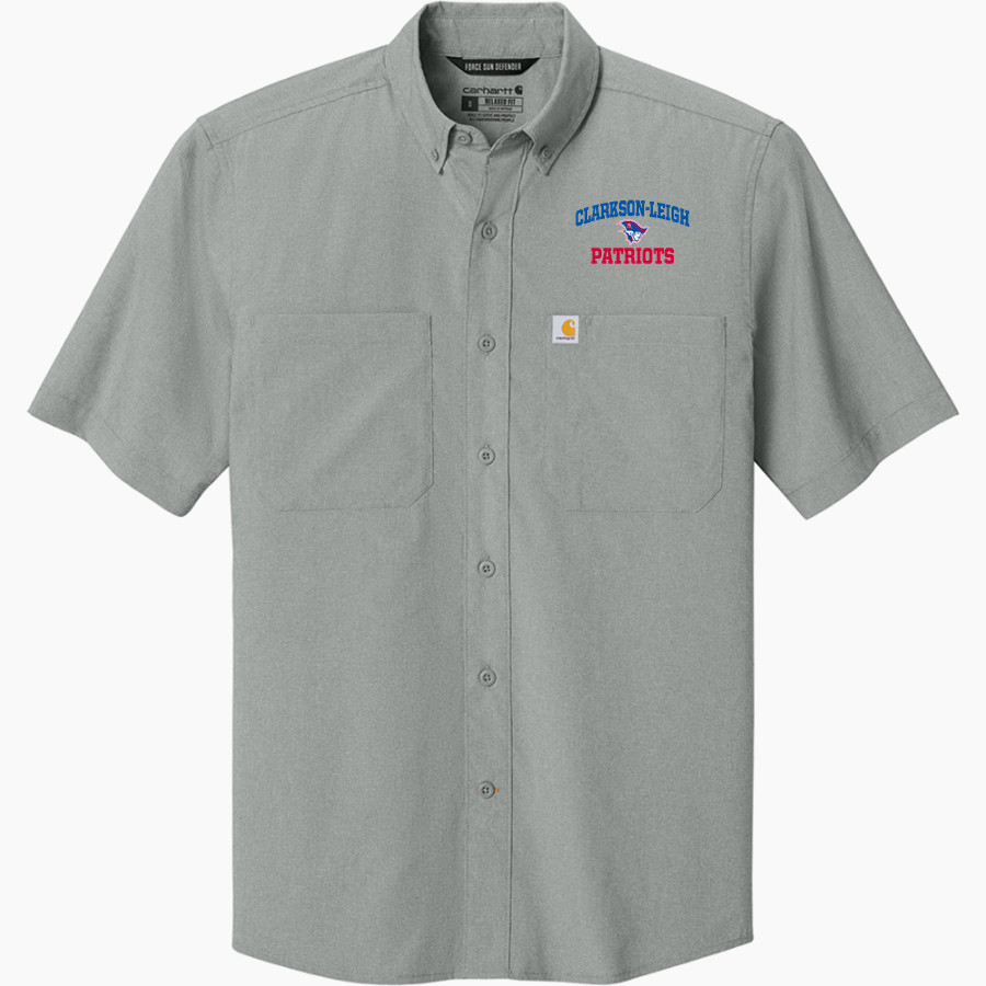 Clarkson-Leigh Patriots Carhartt Men's Force Sun Defender Short Sleeve Shirt