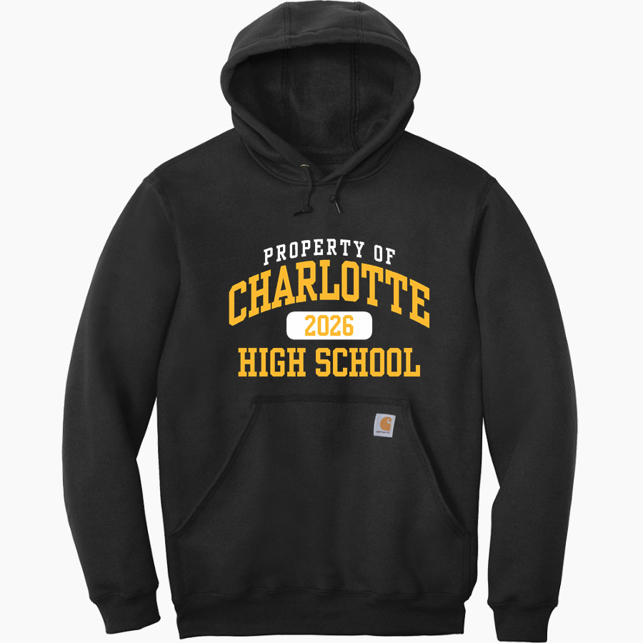 CHARLOTTE HIGH SCHOOL TROJANS Carhartt Men's Midweight Hooded Sweatshirt
