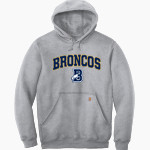 Burrillville Broncos Carhartt Men's Midweight Hooded Sweatshirt Front Thumbnail