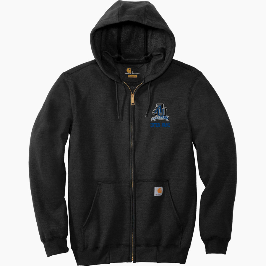 Aurora University Spartans Online Store <span class="pdp-name-mascot">Aurora Spartans</span> Carhartt Men's Midweight Hooded Zip-Front Sweatshirt