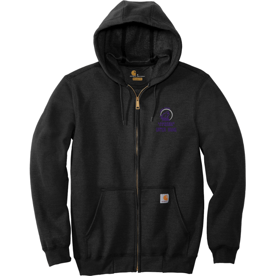Lawrence 3-8 Lobos <span class="pdp-name-mascot">Lawrence 3-8 School Lobos</span> Carhartt Men's Midweight Hooded Zip-Front Sweatshirt